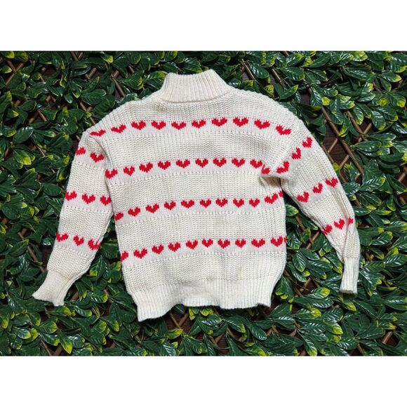 White Heart Knit Sweater Size XL - Picture 4 of 5
